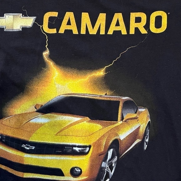 RARE Vintage CAMARO GM Black with Gold Lightening Motorhead T-Shirt - Picture 3 of 5